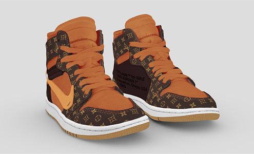 Modern sneaker Nike sneaker Nike High-top Louis Vuitton 3d model