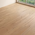 Light Colored Wooden Flooring With Natural Wood Grain And Green Outdoor View Through Window