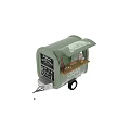 Light Green Mobile Commercial Food Cart With Chalkboard Menu For Serving Drinks And Snacks