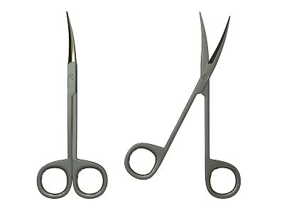 Operating Room Surgical Scissors with Sharp Blades and Ergonomic Handles 3d model