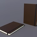 Brown Cover Notebook with Black Strap and White Page Edges Design 3d model