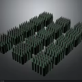 Green Military Bullets Neatly Stacked in Multiple Rows as Weapon Ammunition