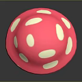 Cute Game Movie Character With Pink Mushroom Hat White Spots Blonde Hair And Red Shoes