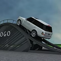 Different Road Ramps For Vehicle Testing With Safety Stripes Guide Flags And Logos