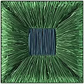 Decorative Ceiling Drapery With Pleated Textured Fabric And Square Center Design