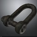 Rusty Metal U Shaped Shackle With Detailed Rough Industrial Surface