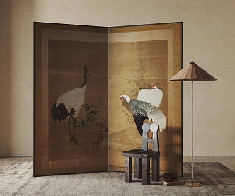 New Chinese Style Screen Partition 3d model