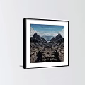 Two Framed Landscape Paintings Featuring Mountain Valley And Seaside Trees On Wall