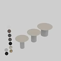 Round Wooden Dining Table With White Fluted Base And Minimalist Design