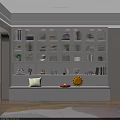 Modern White Storage Cabinet With Glass Doors Books Decorations And Bench