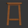 Simple Wooden Furniture Stool With Square Seat And Sturdy Legs Design