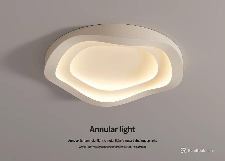 Modern Annular LED Ceiling Light With Soft Illumination And Sleek Design 3d model