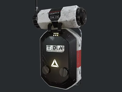 TDAX Branded Box With White Top Black Body Red Stripe Round Knobs And Indicator Lights 3d model