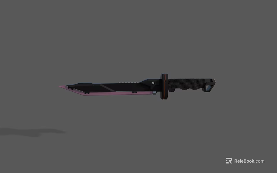 Tactical Black Knife With Sharp Blade And Ergonomic Handle Design 3d model 