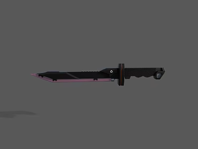 Tactical Black Knife With Sharp Blade And Ergonomic Handle Design 3d model