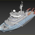 Modern Icebreaker Arctic Antarctic Research Ship Polar Icebreaker Scientific Research Ship 3d model