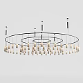 Modern Circular Chandelier with Multiple Hanging Bulbs and Sleek Design 3d model
