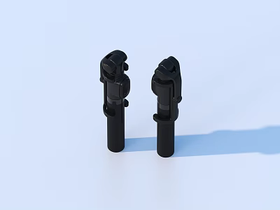 Two Black Plastic Household Connectors With Cylindrical Shape For Home Use 3d model