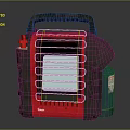 Portable Red And Gray Gas Heater With Green Cylinder Daily Use Appliance