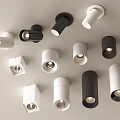 Downlights and Spotlights Modern Black and White Ceiling Lighting with Different Shapes