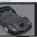 Modern Kids Sports Car Shaped Bed with LED Lights and Gray Cushioned Design