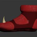 Red Leather Spiked Shoes Featuring Shiny Reflective Surface And Thick Sole