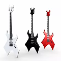 Stylish Electric Guitars White Black Red with Unique Body Design for Music Enthusiasts