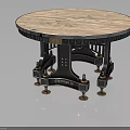 Round Marble Top Table With Black Decorative Legs And Elegant Base Design 3d model