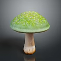 Fresh Green Mushroom with Vibrant Cap and Light Colored Stem as Edible Food