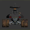 Mechanical Exploration Vehicle With Large Rugged Tires And Top Sensor Equipment