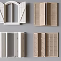 Different Window Shutters With Various Styles And Color Options For Home 3d model