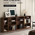 Wooden Combination Cabinet with Multiple Compartments for Entryway Storage and Decorative 3d model