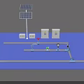 Industrial Equipment System Integrating Solar Panel Equipment Boxes Pipeline Valves And Monitoring Gauges