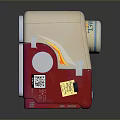 Portable Beige Red Electronic Device With TEN Logo QR Code And Stickers