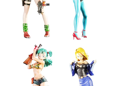 Game Movie Character Action Figures With Colorful Outfits Weapons And Detailed Designs 3d model
