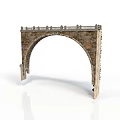 Classical Stone Arch Bridge Model With Ornate Railing And Stone Material 3d model