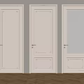 White Ornate Interior Doors With Glass Panel And Wooden Floor
