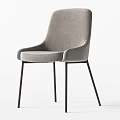 Modern Upholstered Dining Chairs Gray and Brown with Black Metal Legs and Sleek Design