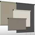 Modern Roller Blinds In Various Neutral Colors For Home Interior Design 3d model