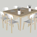 Nordic Children's Tables and Chairs Children's Tables and Chairs Kindergarten Tables and Chairs 3d model