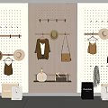 Minimalist Modern Wall Decor With Pegboard Hanging Rods Hats Coats Bags And Shelves