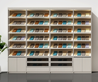 Modern hardware sample color plate display cabinet 3d model