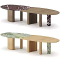 Various Modern Dining Tables With Marble Tops And Wooden Legs In Stylish Design