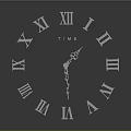 Elegant Decorative Ornament Set With Roman Numerals Clock Hands And TIME Lettering