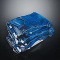 Stacked Pile Of Blue Denim Jeans For Casual Everyday Fashion Wear