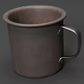 Brown Ceramic Kitchenware Mug With Sturdy Metal Handle Modern Design