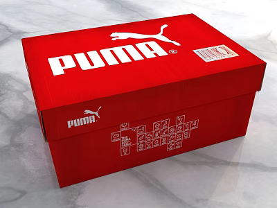 Stylish Red PUMA Decorative Ornament Set With Logo And Animal Graphic Design 3d model