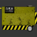 Yellow Portable Industrial Generator With Control Panel Warning Stripes And Wheels 3d model