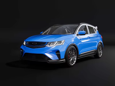 Blue Modern SUV Car With Sporty Exterior Design And Black Wheels 3d model