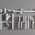 Different Types of White Plumbing Pipes and Fittings on
